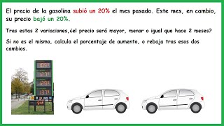 Variación tras aumentos y disminuciones porcentuales Sin saber precio inicial [upl. by Zealand162]