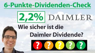 DAIMLER Aktie Wie sicher ist die Dividende  6PunkteDividendenAnalyse [upl. by Reve]