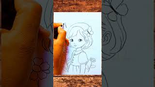 How To Draw a girl Step by stepEasy drawing idea for beginneres Beginners drawing [upl. by Glass]