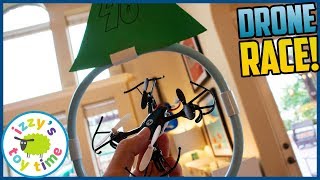 DRONE RACES Toy Drones with Obstacle Course Cars [upl. by Apps145]