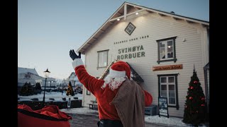 SANTA CLAUS visiting SVINØYA RORBUER in LOFOTEN ISLANDS [upl. by Salema]