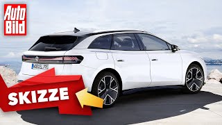 VW ID7 Variant 2023  So könnte VWs erster ElektroKombi aussehen  Skizze [upl. by Aurie]