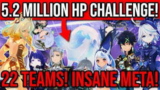 52 MILLION HP Challenge Whos the Strongest DPS 22 Popular Teams Genshin Impact [upl. by Nola]