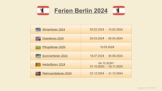 Ferien Berlin 2024 [upl. by Moya]