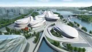 Zaha Hadid Changsha Meixihu International Culture and Art Center [upl. by Irbmac]