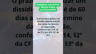 Dissídio Coletivo Prazo para Ajuizamento na OAB [upl. by Box]