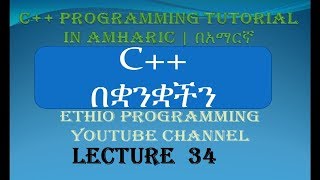 Lecture 34 C Programming Function in Amharic  በአማርኛ part 4 [upl. by Aissej547]