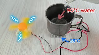 DIY Thermoelectric Generator using Hot Water and Peltier Cooling Chip homemade diy generator [upl. by Ettennej]