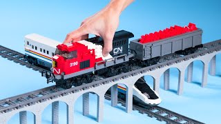 we built a WORKING fleet of trains for a LEGO city [upl. by Allemahs]