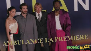 Ambulance LA Premiere Interviews w Jake Gyllenhaal Michael Bay Eliza Gonzalez amp Yahya AbdulMateen [upl. by Teevens]