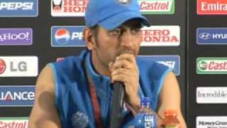 Ms Dhoni talks at the press conference after wining the world cup 2011 [upl. by Cirred]