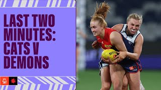 Last Two Minutes Geelong Cats v Melbourne  Week One 2024  AFLW [upl. by Kurt]