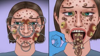 ASMR Piercing Removal animation asmranimation asmr treatmentanimation asmrpiercingremoval [upl. by Strickland]