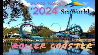 Roller Coaster SeaWorld Orlando  2024  Florida  EUA [upl. by Nirrat]