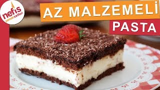 AZ MALZEMELİ EN KOLAY PASTA  Çikolatalı Muhallebili Pasta [upl. by Matlick]