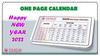 New Year With The New One Page Calendar 2022 [upl. by Rollecnahc]