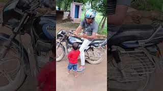 papa wala helmet Ghar per hi rah Gaya ⛑️😃funny cutebaby viral [upl. by Yziar]