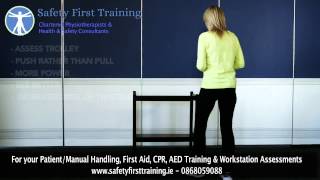 How to Push amp Pull trolleys when manual handling by Safety First Training [upl. by Mayeda368]