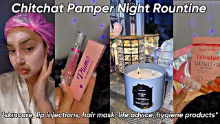 GIRLS TALK CHITCHAT PAMPER NIGHT ROUTINE skincarelip injectionshair masklife advice  more [upl. by Melgar409]