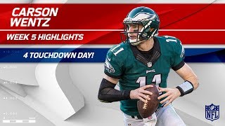 Carson Wentzs 4 TD Day vs Arizona  Cardinals vs Eagles  Wk 5 Player Highlights [upl. by Teplica288]