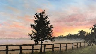 Painting A Sunrise for Beginners In Oil  Paintings By Justin [upl. by Rairb]