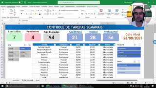 Controle de Tarefas no Excel  Link na Descrição do Vídeo [upl. by Arodoet]