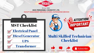 Multi Skilled Technician Checklist  MST Checklist  Technician Checklist [upl. by Nnaid]