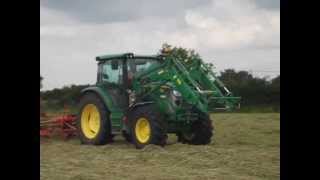 john deere 6105R  faneuse kuhn de 6 toupies au fanage 2013 [upl. by Sherj]