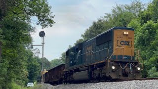 LHF CSX SD70MACe 4540 Leads Work Train W20218 on 61824 [upl. by Lacie]