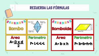 Rombo y romboide Características área y perímetro descarga la clase [upl. by Ennaoj977]