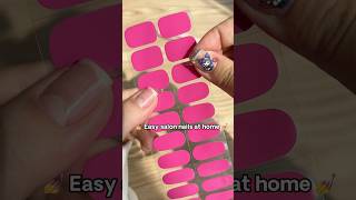 Easy salon nail at home 💅nails nailart nailtutorial nailartdesigns pressonnails gelnails fyp [upl. by Llennahc]