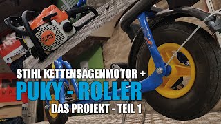 PUKY Kinder Roller Tuning mit STIHL Kettensägenmotor verrückter Umbau  Teil 1 Rahmen verstärken [upl. by Zielsdorf796]