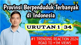 34 Provinsi berpenduduk terbanyak di Indonesia berdasarkan urutan dari nomor 134 Provinsi [upl. by Anaul]