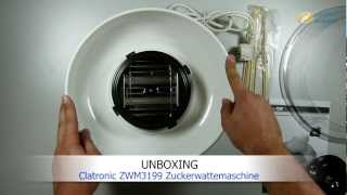 Clatronic ZWM3199 Zuckerwattemaschine ausgepackt bei computeruniverse HD [upl. by Nylyrehc]