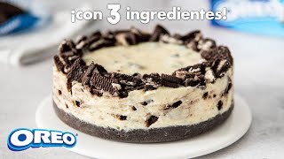 TARTA de OREO Sin Horno con 3 Ingredientes 💙 ¡Postre Fácil y Rápido [upl. by Eissoj]