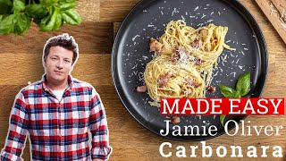 Jamie Olivers Carbonara recipe MADE EASY [upl. by Rattan]