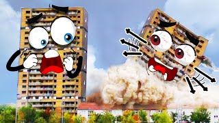 Destroy Buildings From a Doodle Perspective  Satisfying Video Destroys Everything  Woa Doodland [upl. by Ael]