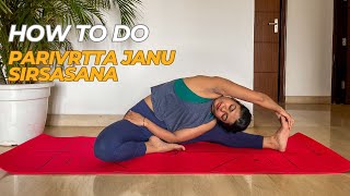 How to do Parivrtta Janu SirsasanaHindi [upl. by Almeta]