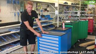 Unior gereedschapswagen gevuld met gereedschap  127 delig  BTN de Haas [upl. by Giffie]