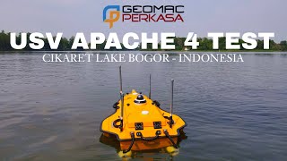 CHCNAV APACHE 4 USV l Bathymetry Survey in Cikaret Lake Bogor Indonesia [upl. by Aicener]