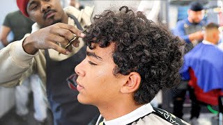 HAIRCUT TUTORIAL UNDERCUT MID FADE CURLY TOP [upl. by Martina908]