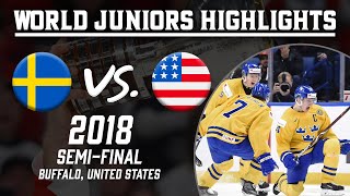 Sweden vs United States  2018 WJC SemiFinals  Highlights [upl. by Llezniuq344]