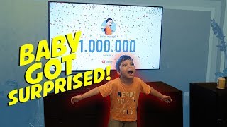 Surprised Baby Qahtan Halilintar Got 1 Million Subscribers [upl. by Sirenay]