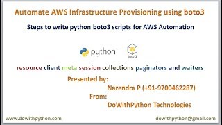 Two important steps to write python boto3 scripts for AWS Automation or Provisioning [upl. by Robby]