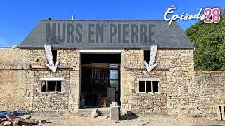 ON TERMINE LES MURS en pierre  EP28  grange rénovation [upl. by Noseaj]