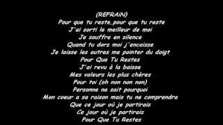 Vitaa Pour que tu reste  Paroles [upl. by Llenrup]