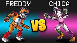 FNAF FREDDY vs CHICA Mod in Among Us [upl. by Arammahs]