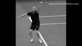 Andre Agassi Slow Motion Tennis Serve  Wimbledon Nike Challenge Court Swing Mechanics Drills Tips [upl. by Katey]