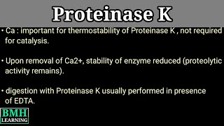 Proteinase K  Serine Protease  Proteinase K In DNA Extraction [upl. by Goldia]