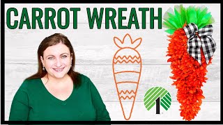 How to Make a Floral Carrot Wreath Tutorial Easter Spring DIY Dollar Tree Flower Carrot Wreath Form [upl. by Bradan]